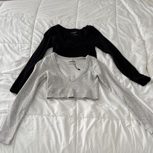 Garage Women's Black and Gray Crop Tops